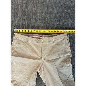Isaia Napoli Mens Tan Khaki Chino Trousers Made in Italy Size 54R 37x29.5